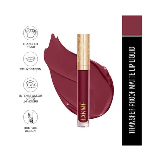 Lakme Rouge Bloom Matte Liquid Lipstick - Amber Aura 306 (3.5 ml)