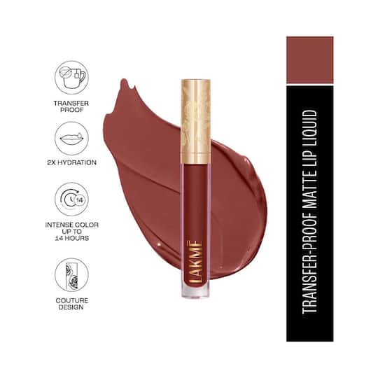 Lakme Rouge Bloom Matte Liquid Lipstick - Enchanted Woods 307 (3.5 ml)