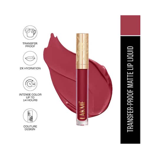 Lakme Rouge Bloom Matte Liquid Lipstick - Forget me not 308 (3.5 ml)