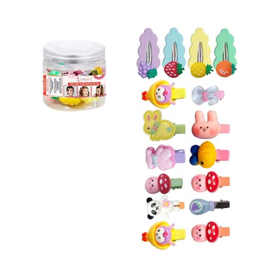 Majestique Tiny Baby Tic Tac Hair Clip Multi Design Combo Cute Hair Accessories Best Gift (16 pcs)