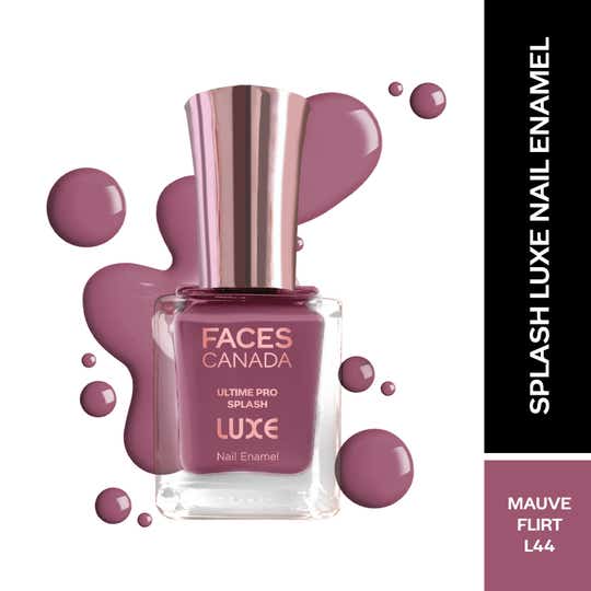 Faces Canada Ultime Pro Splash Luxe Nail Enamel Glossy Finish Quick Drying - Mauve Flirt L44 (12 ml)