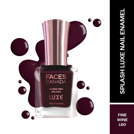Faces Canada Ultime Pro Splash Luxe Nail Enamel Glossy Finish Quick Drying - Fine Wine L60 (12 ml)