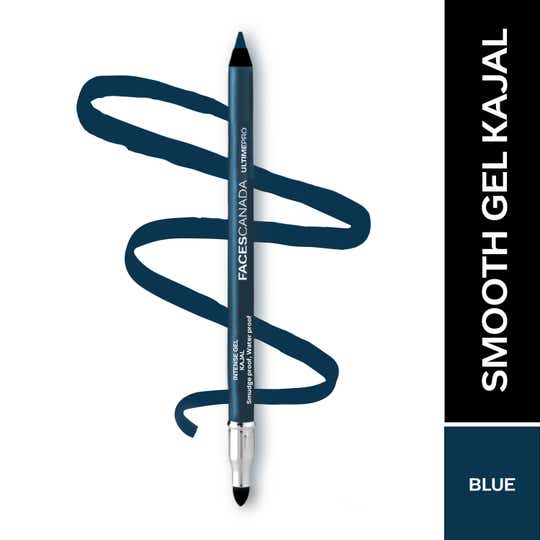 Faces Canada Ultime Pro Intense Gel Kajal With Smudger & Sharpener 24HR Long Stay - Blue (1.2 g)