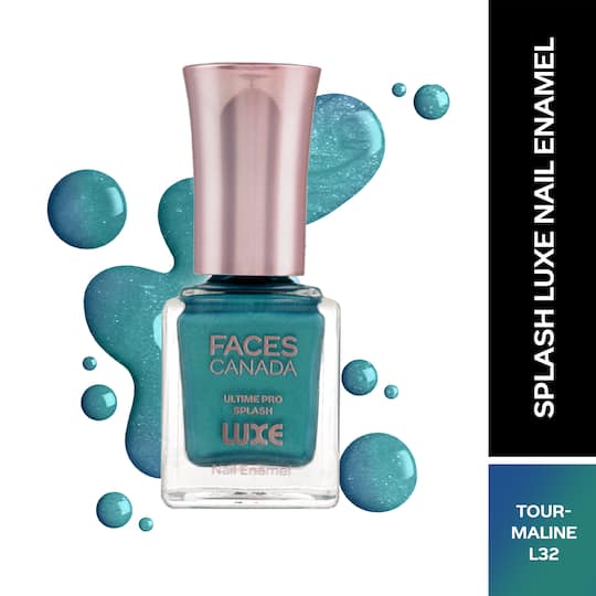 Faces Canada Ultime Pro Splash Luxe Nail Enamel Glossy Finish Quick Drying - Tourmaline L32 (12 ml)