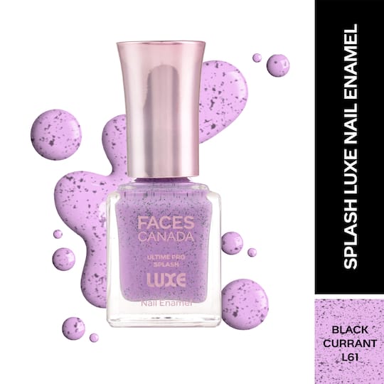 Faces Canada Ultime Pro Splash Luxe Nail Enamel Glossy Finish - Black Currant L61 (12 ml)
