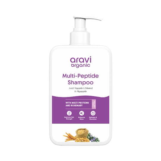 Aravi Organic Multi Peptide Hairfall Shampoo - Acetyl Tripeptide 3, Oligopeptide & Rosemary (200 ml)