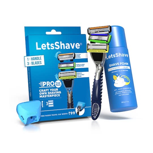 LetsShave Trial Pack for Men with Shave Foam and Razor (2 pcs)