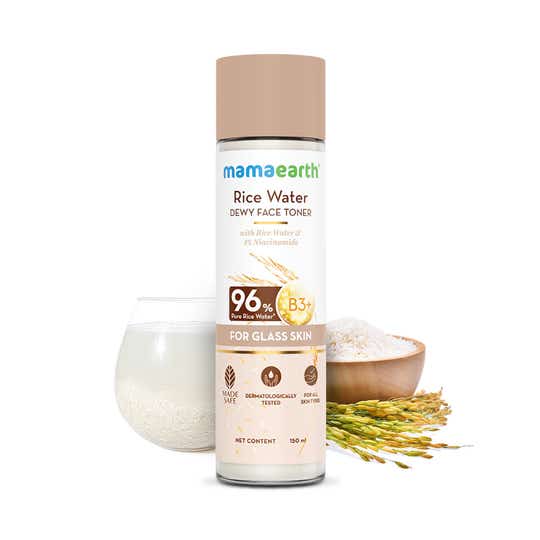 Mamaearth  Rice Water Dewy Face Toner with Rice Water & 4% Niacinamide for Glass Skin (150 ml)
