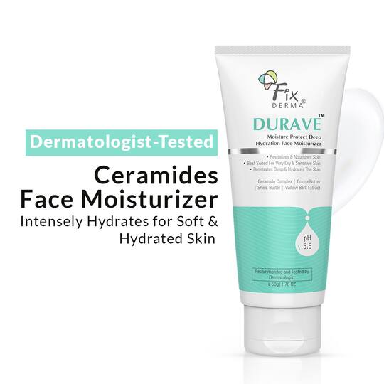Fixderma Durave Deep Hydration Face Moisturizer with Cocoa & Shea Butter, Moisturiser for Face (50g)