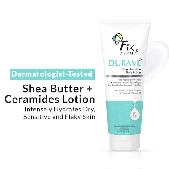 Fixderma Durave Deep Hydrating Body Lotion with Ceramide & Shea Butter, Moisturizer for Dry Skin (200ml)