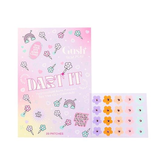 Gush Beauty Dart It Hydrocolloid Pimple Patches for Healing Acne, Zits and Blemishes - Flower