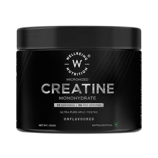 Wellbeing Nutrition Creatine Monohydrate Enhanced Muscle Strength Performance Unflavored (100 g)