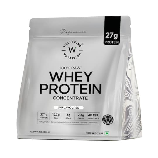 Wellbeing Nutrition 100% Raw Whey Protein Concentrate - Unflavoured (1 kg)