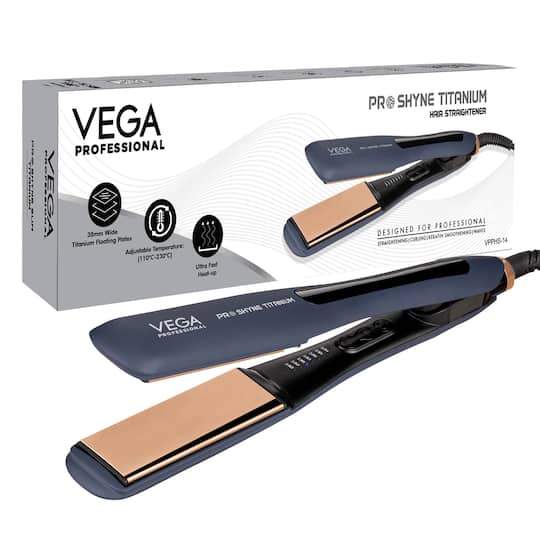 Vega Professional Pro-Shyne Titanium Hair Straightener With 38Mm Wide Floating Plates