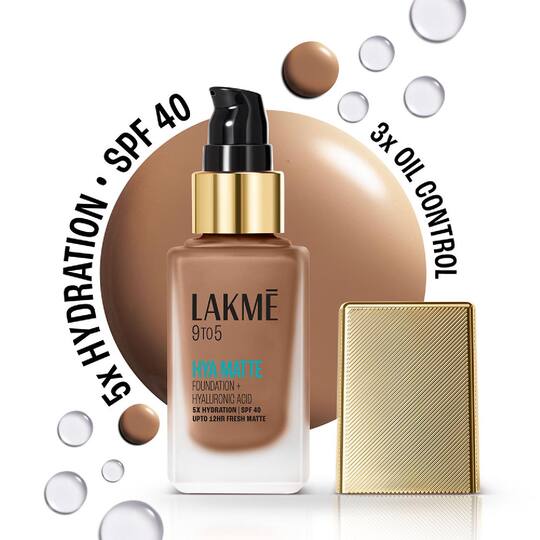 Lakme 9to5 Hya Matte Foundation + Hyaluronic Acid - Cool Cocoa (25 ml)