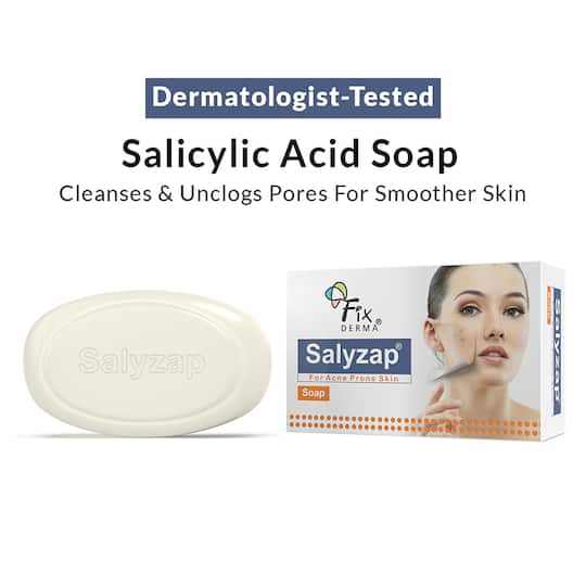 Fixderma Salyzap Soap with Salicylic Acid, Tea Tree Oil & Vitamin E (75g)