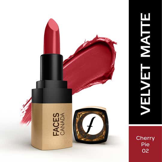 Faces Canada Comfy Matte Velvet Touch Lipstick - Cherry Pie 02 (4.2 g)