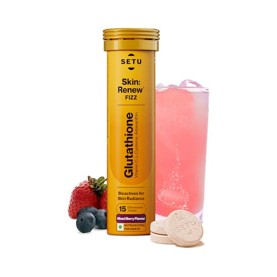 Setu Skin Renew L-Glutathione Tablets with Vitamin C for Glowing Skin - Mixed Berry (15 Tablets)