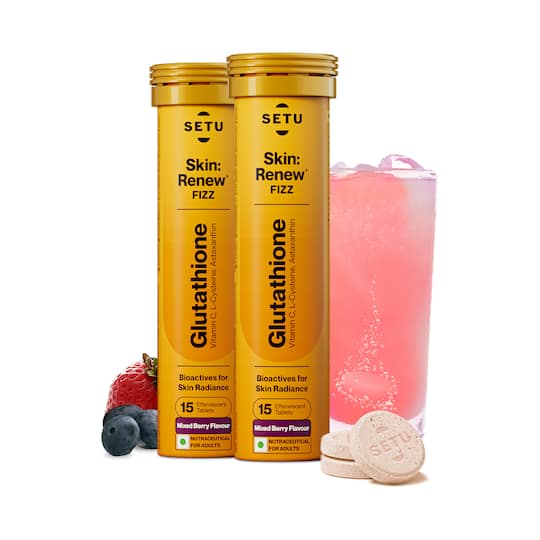 Setu Skin Renew L-Glutathione Tablets with Vitamin C for Glowing Skin - Mixed Berry (30 Tablets)