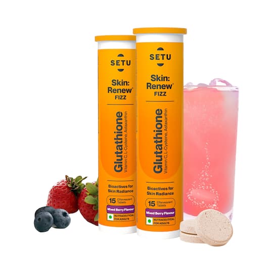 Setu Skin Renew L-Glutathione Tablets with Vitamin C for Glowing Skin - Mixed Berry (30 Tablets)
