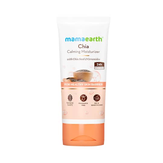 Mamaearth Chia Calming Moisturizer with Chia Seed and Ceramides for Healthy Skin Barrier (80 g)