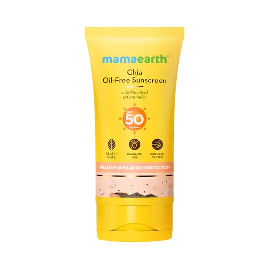Mamaearth Chia Oil Free Sunscreen with Chia Seed and Ceramides SPF50 PA++++ - (50 g)