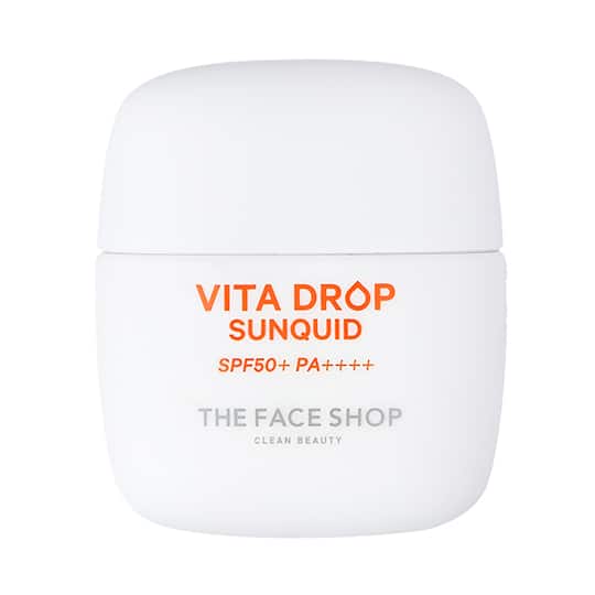 The Face Shop Vita Drop Sunquid SPF50+ PA++++, Korean Fluid Sunscreen, Vitamin C & Hyaluronic (50ml)