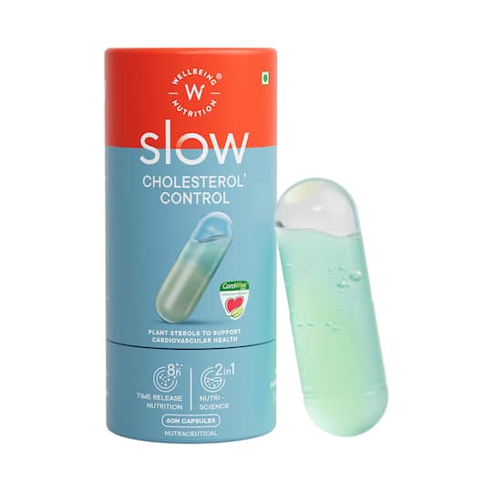 Wellbeing Nutrition Slow Cholesterol Control with Clinically Proven Corowise & Vegapure (60 Capsule)
