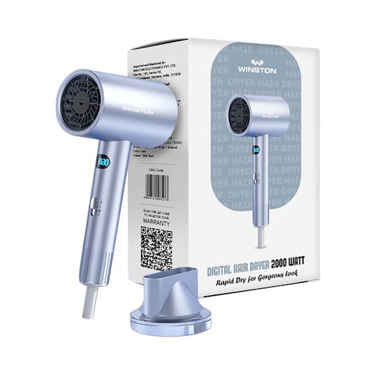 Winston Digital Smart Ionic Hair Dryer 2000W - Ice Blue