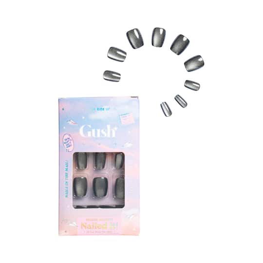 Gush Beauty Nailed It Reusable Luxury Press On Nails with Application Kit - Black Cat Energy