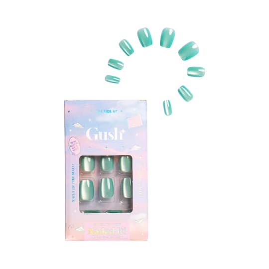 Gush Beauty Nailed It Reusable Luxury Press On Nails with Application Kit - Blue Taffy Cat Eye