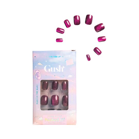 Gush Beauty Nailed It Reusable Luxury Press On Nails with Application Kit - Ruby Cat Eye