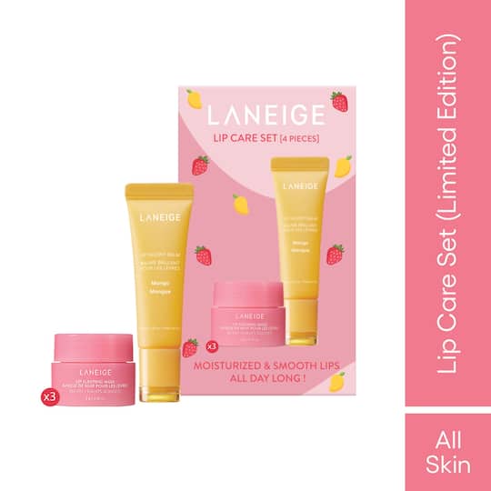 Laneige Lip Care Set Mango Lip Glowy Balm And Berry Lip Sleeping Mask (4 pcs)