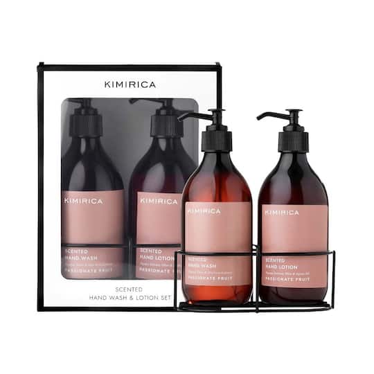 Kimirica Passionate Fruit Scented Hand Wash & Hand Lotion Caddy Set