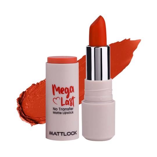 Matt Look Mega Last No Transfer Matte Lipstick - Candy Red-01 (3.8 g)