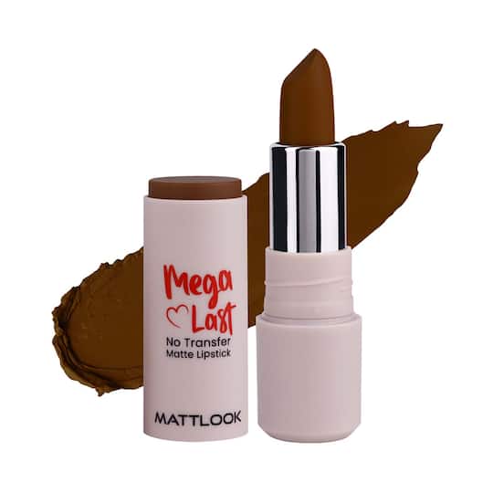 Matt Look Mega Last No Transfer Matte Lipstick - Deep Brown-14 (3.8 g)