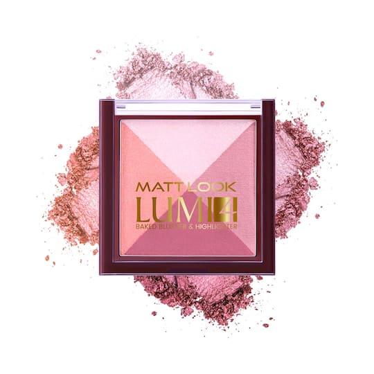 Matt Look Lumi 4 Glow Baked Blusher & Highlighter - Dewy Rose-01 (7.5 g)