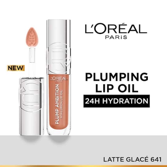 L'Oreal Paris Plump Ambition Hyaluron Lip Oil - 641 Latte Glace (5 ml)