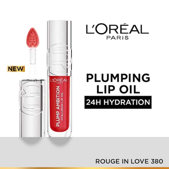 L'Oreal Paris Plump Ambition Hyaluron Lip Oil - 380 Rouge In Love (5 ml)