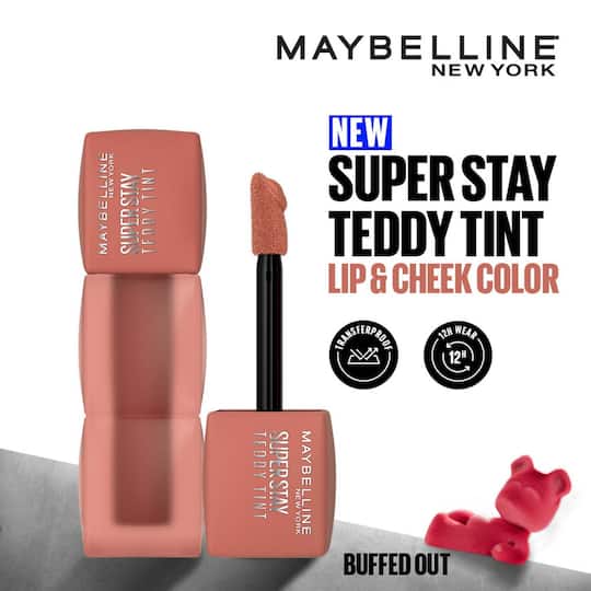 Maybelline New York Superstay Teddy Tint Lip and Cheek Color - Buffed Out (5 ml)