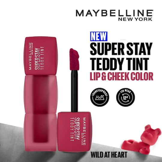 Maybelline New York Superstay Teddy Tint Lip and Cheek Color - Wild At Heart (5 ml)