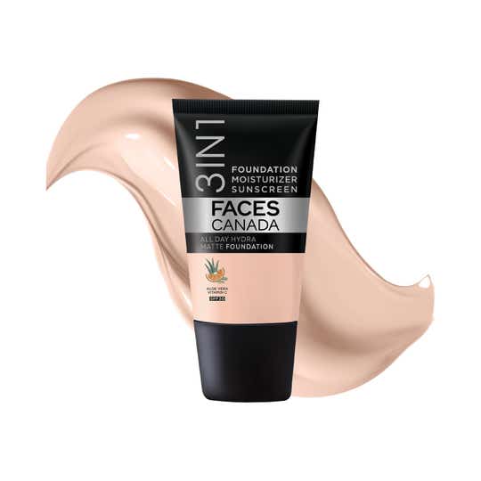 Faces Canada 3In1 All Day Hydra Matte Foundation + Moisturizer + Spf 30 - Rose Ivory 011 (18 ml)