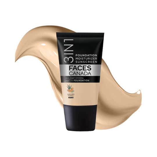 Faces Canada 3In1 All Day Hydra Matte Foundation + Moisturizer + Spf 30 - Absolute Ivory 012 (18 ml)