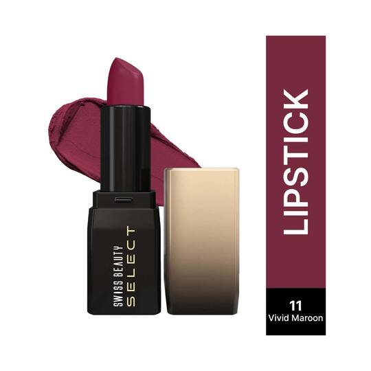 Swiss Beauty Select Dare to Matte Creamy Lipstick - 11 Vivid Maroon (3.8 g)