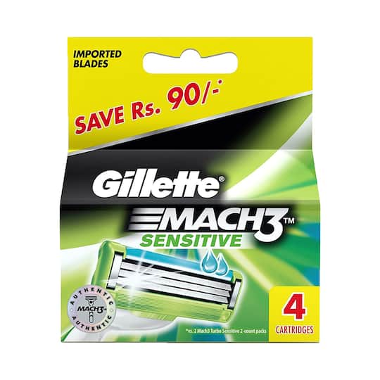 Gillette Mach 3 Sensitive Blade Cartridges - (4Pcs)