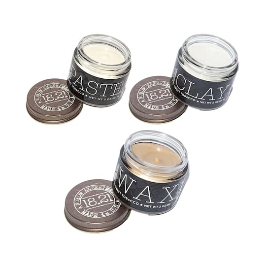 18.21 Man Made Sweet Tobacco Hair Styling Paste, Hair Styling Clay & Hair Styling Wax Combo