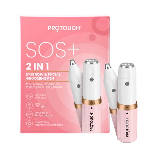 Protouch SOS+ 2 IN 1 Eyebrow & Facial Grooming Pen - Pink