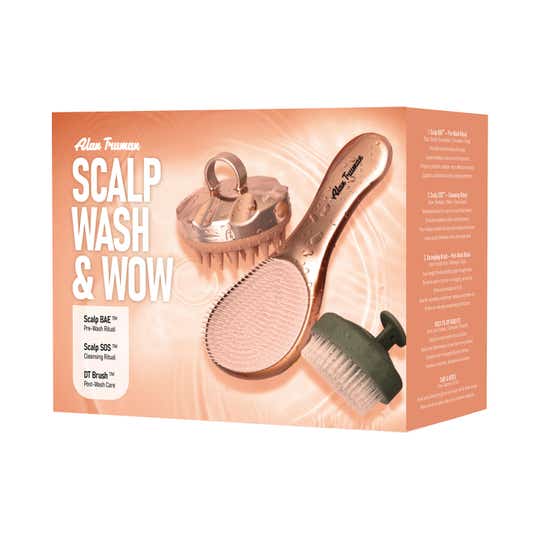 Alan Truman Scalp, Wash & Wow 3-Step Scalp & Hair Care Brush Kit - Gold (3 pcs)