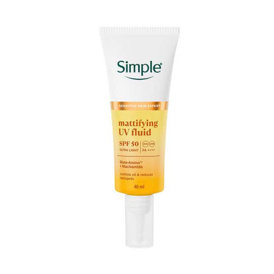Simple Mattifying UV Fluid SPF50 PA++++ with Niacinamide Sunscreen for oily & sensitive skin (40 ml)