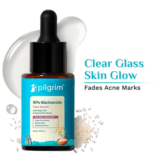 Pilgrim 10% Niacinamide with Kojic Acid & Korean Rice Water Face Serum For Clear & Glass Skin (30 ml)